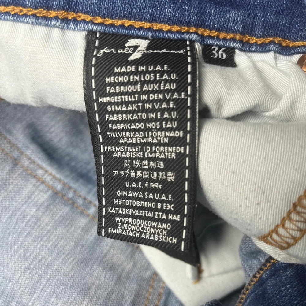 7 For All Mankind Adrien Jeans Mens 36 Blue Slim Taper Medium Wash Button Fly